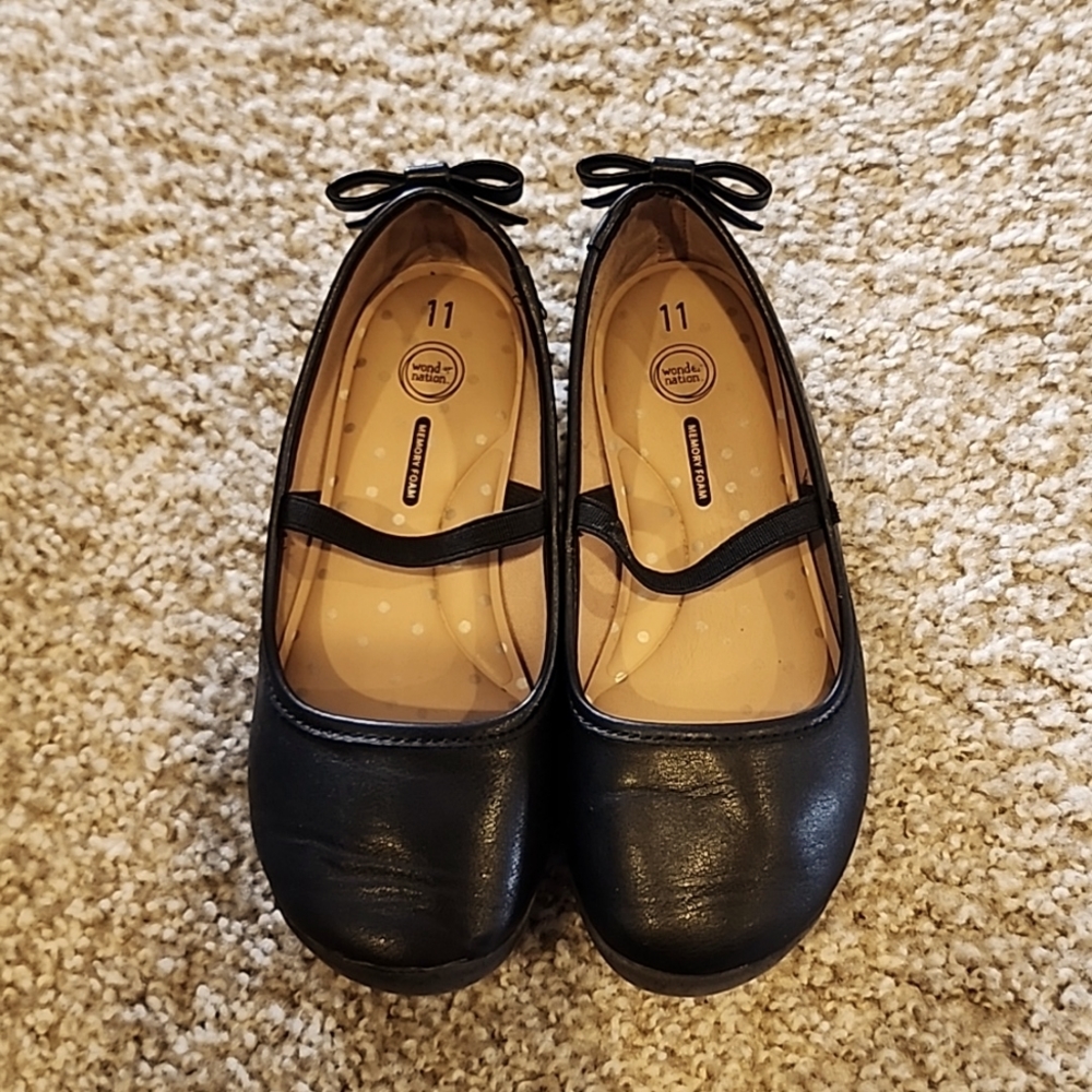 Girls Black Ballet Flats Size 11